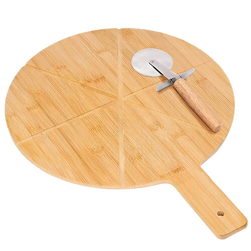 Cheffinger Plateau avec Coupe Pizza Marron clair