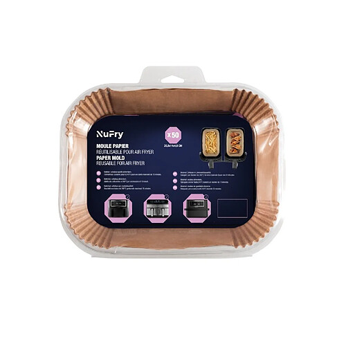 Nufry Moules en papier cuisson pour friteuse à air - 50 pièces