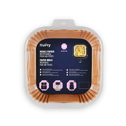 Nufry moules papier cuisson pour friteuse à air - 50 pièces