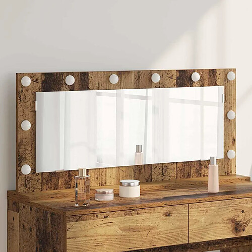 vidaXL Miroir de vanité Rectangulaire Bois ancien 100 x 45 x 18 cm