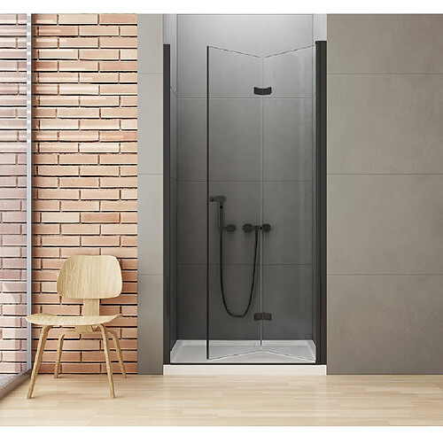 OTITEC Porte de douche pliante gauche 70 cm noire RHODES BLACK
