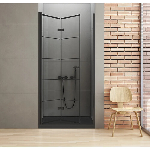 Otitec Porte de douche pliante Rhodes Black - 90 x 195 cm