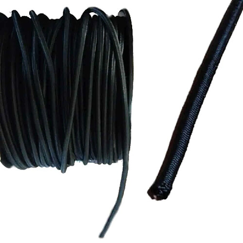 boni-shop Corde élastique noire 10 mm, 10 mètres