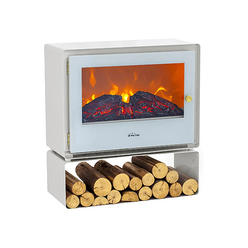Purline Cheminée électrique au sol avec étagère 2000 W