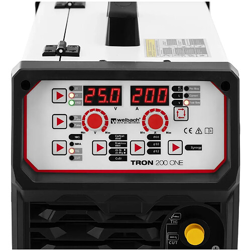 Helloshop26 Poste à souder multi procédé TIG 200 a facteur de marche 60% coupe 50 a mig/mag 200 a acier inoxydable aluminium acier au carbone blanc 14_0009693