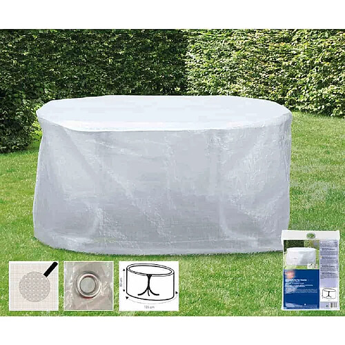 boni-shop Housse de protection transparente pour table de jardin 143x93x83cm