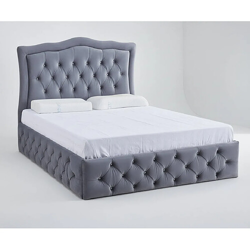 Homy France Cadre de Lit TREND – Velours – 140x190 cm