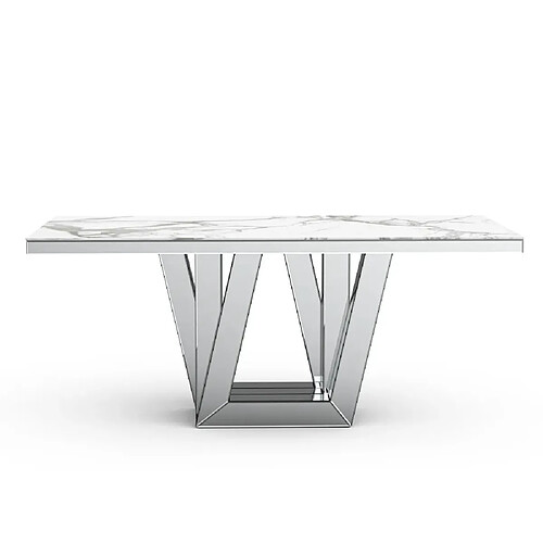 Homy france Table à manger Elegance - Marbre blanc