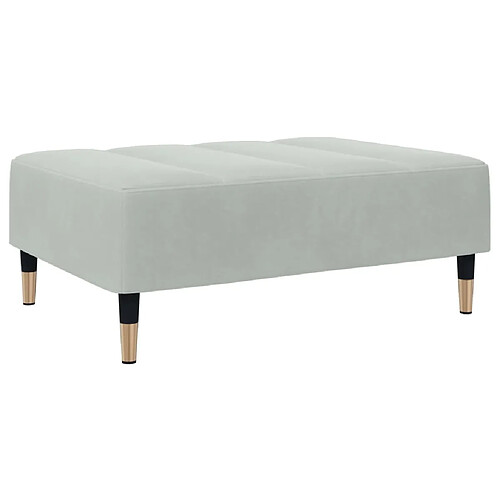 Decoshop26 Tabouret repose-pieds velours - Gris