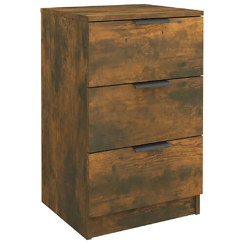 Decoshop26 Table de chevet 3 tiroirs - Chêne