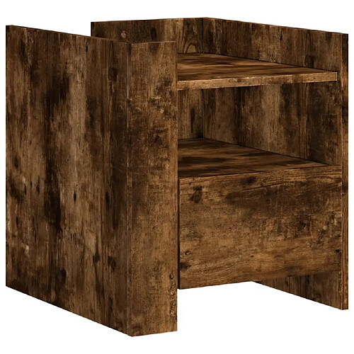 Decoshop26 Table de chevet avec tiroir - Chêne