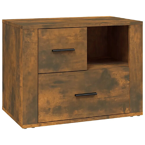 Decoshop26 Table de chevet avec tiroirs - Chêne