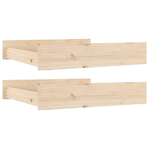 Decoshop26 Tiroir de lit rangement avec roulettes lot de 2 bois de pin TDL0206831