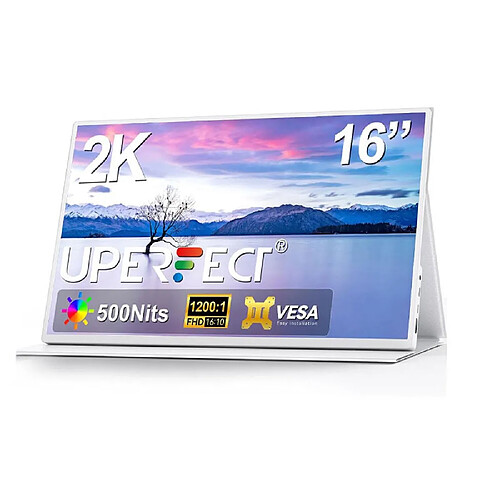Uperfect Monitor 16" 2k Argent Écran portable