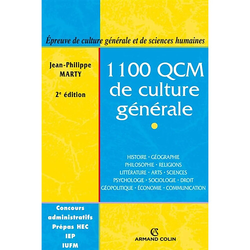 1.100 QCM de culture générale : catégories A et B · Occasion