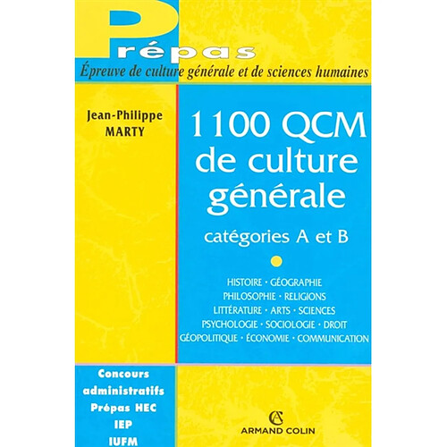 1.100 QCM de culture générale : catégories A et B · Occasion