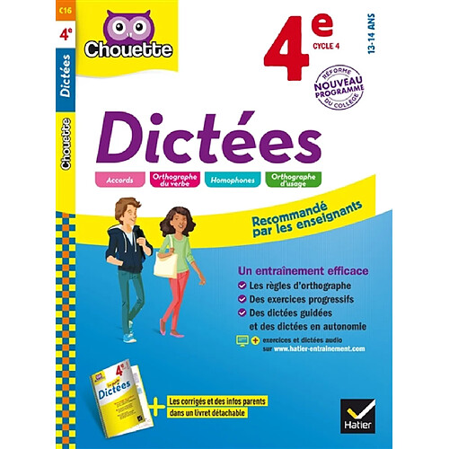 Dictées 4e, cycle 4, 13-14 ans : nouveau programme · Occasion