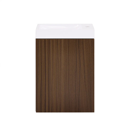 SoBuy BZR196-BR Meuble Suspendu avec Lavabo