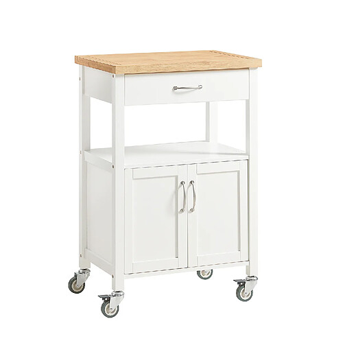 SoBuy FKW22-WN Meuble de Rangement à roulettes, Caisson roulant, Chariot L60xH90xP44cm