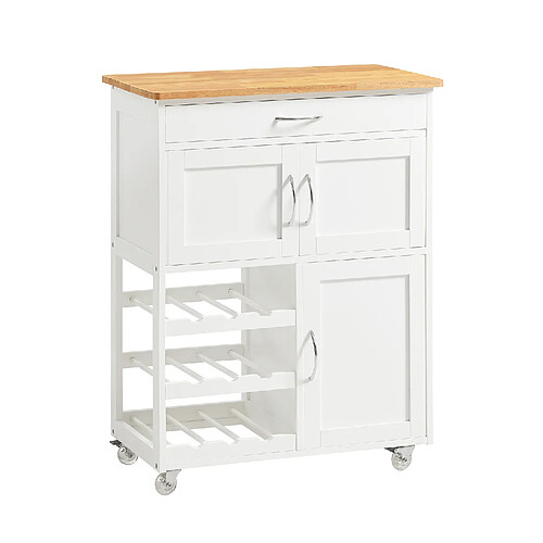 SoBuy FKW45-WN Desserte Chariot de cuisine de service roulant, Meuble Armoire