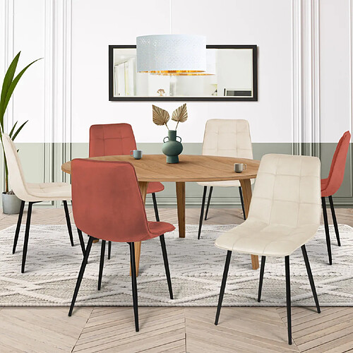 Idmarket 6 CHAISES MILA MIX COLOR