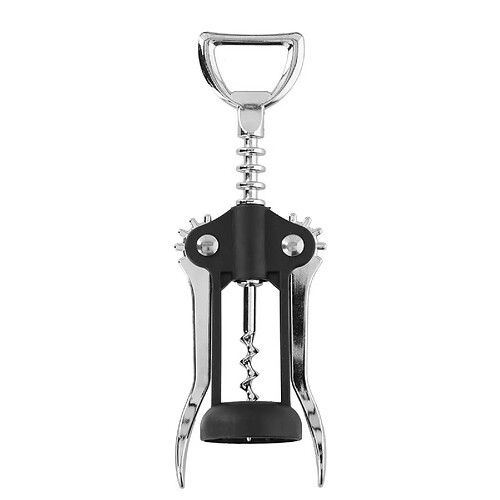 Quokka Tire Bouchon 17cm pour Bouteilles de Vin en Acier Inoxydable Noir / Argent