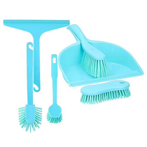 Quokka Kit de Nettoyage 6 en 1 avec Pelle / Brosses et Raclette Multi-usages Bleu