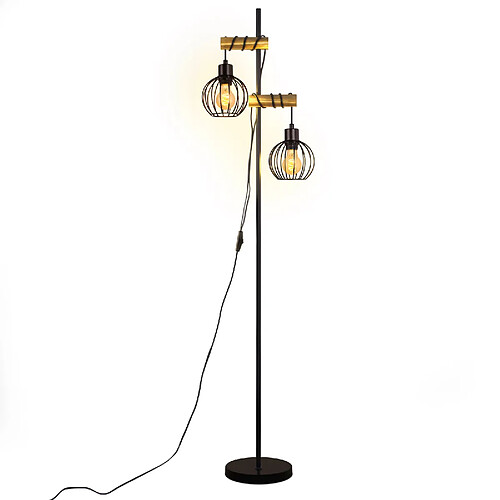 Zmh Lampadaire rétro industriel - Noir
