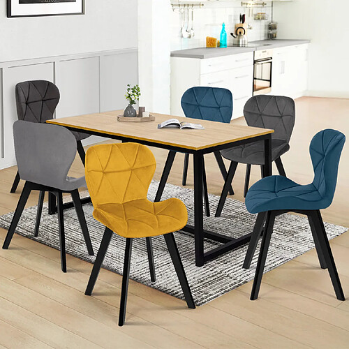 Idmarket Lot de 6 chaises ROBINE en vel