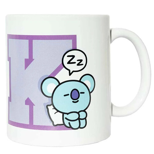 Line Friends BT21 Mug en Céramique Capacité 300ml Design Smart Sleepyhead KOYA BT21 Blanc