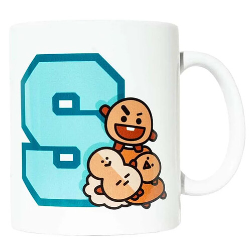 Line Friends BT21 Mug en Céramique Capacité 300ml Design Mini Prankster SHOOKY BT21 Blanc