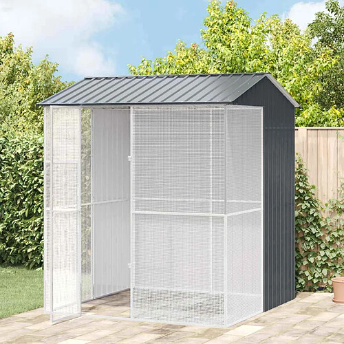 vidaXL Cage pour oiseaux Anthracite 215 x 210 x 247 cm Acier galvanisé