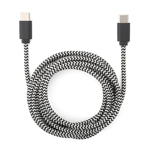 Câble tressé Kikkerland USB Type C Noir et Blanc