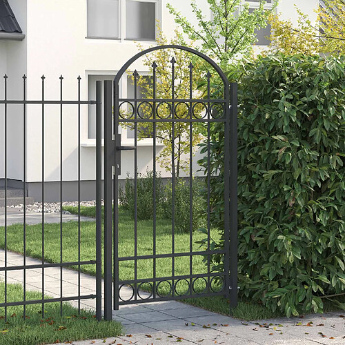 vidaXL Porte de Clôture ASSEN 100 x 175 cm Acier enduit de poudre Gris