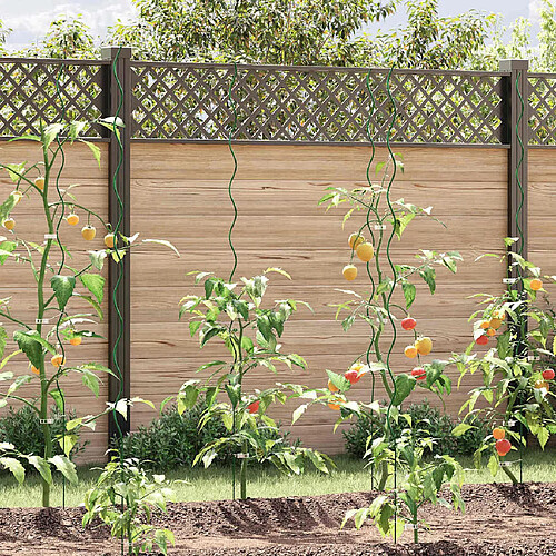 vidaXL Soutien de plante 5 pcs Vert 170 x 0,6 x 0,6 cm Acier