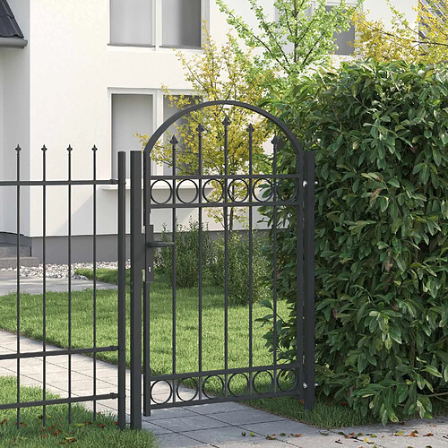 vidaXL Porte de Clôture ASSEN 100 x 150 cm Acier enduit de poudre Gris