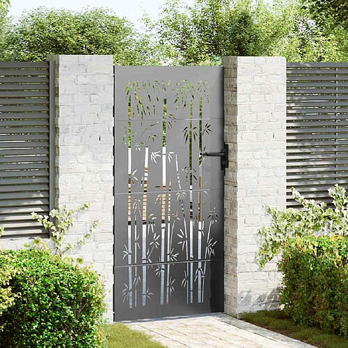 vidaXL Porte de Jardin 85 x 175 cm Acier peint par poudre Noir