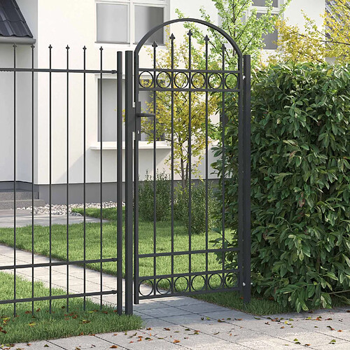 vidaXL Porte de Clôture ASSEN 100 x 195 cm Acier enduit de poudre Gris