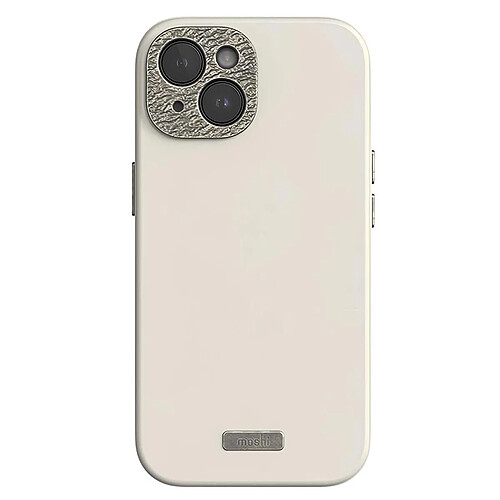 Moshi Coque MagSafe pour iPhone 15 Plus en Cuir Napa Ultra Renforcé Blanc