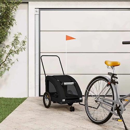 vidaXL Remorque de vélo pour animaux de compagnie noir
