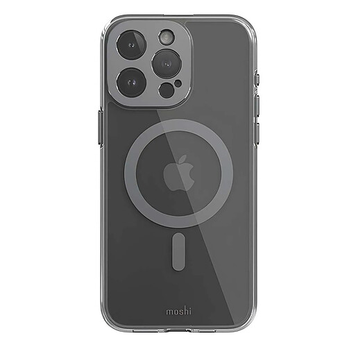 Moshi Coque MagSafe pour iPhone 15 Pro Max iGlaze avec Protection Caméra Antichoc Gris