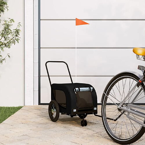 vidaXL Remorque de vélo pour animaux de compagnie noir