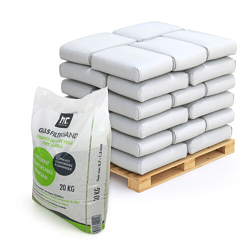Hoefer Chemie Granulés de verre fin spécial pour filtres à sable - 20 kg, granulométrie 0,7 à 1,3 mm