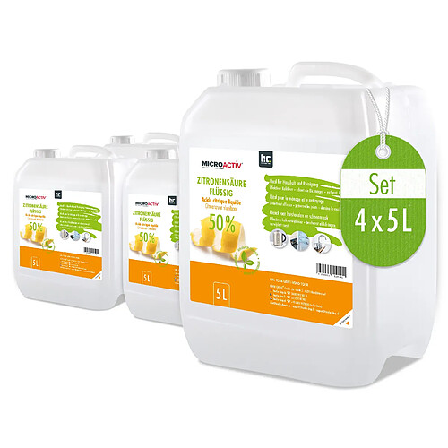 Hoefer Chemie Acide Citrique Liquide 50% Microactiv® - Détartrant Efficace en Bidon de 5 L