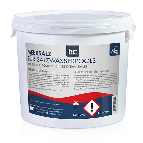 Hoefer Chemie Sel Marin de 5 kg pour Piscines avec Électrolyse