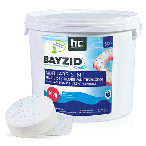 Hoefer Chemie Galets de Chlore Multifonction 5en1 Bayzid® 5 Kg - Traitement Efficace pour Piscines