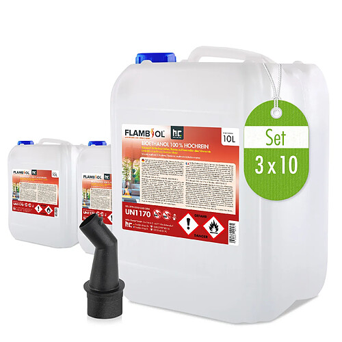 Hoefer Chemie Bioéthanol FLAMBIOL® 100 % dénaturé en bidon de 10 L - Écologique et Économique