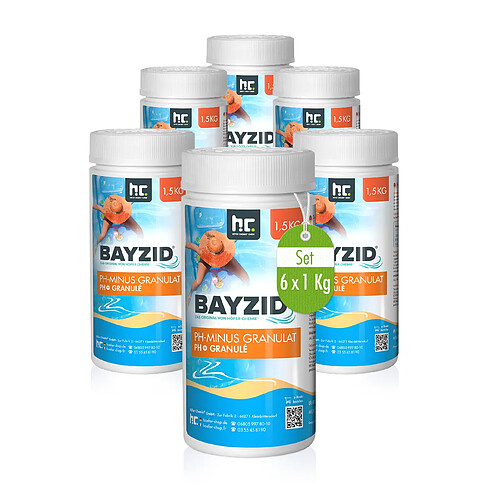 Hoefer Chemie Granulés pH Moins Bayzid® - Sceaux de 1,5 KGx6 pour Piscines et Spas