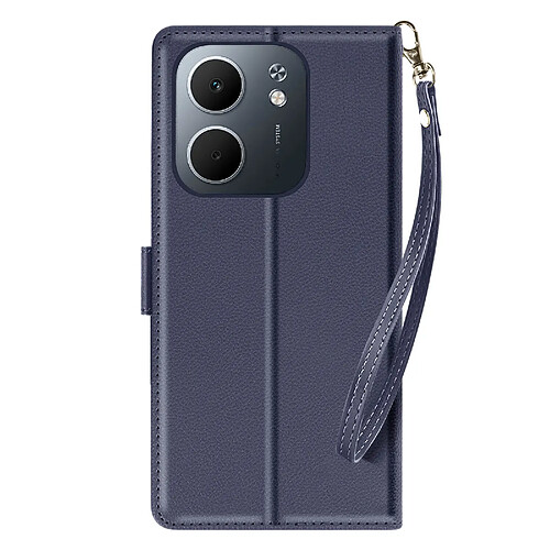 Avizar Étui Portefeuille pour Oppo A5x avec Dragonne et Fonction Support Vidéo Bleu nuit