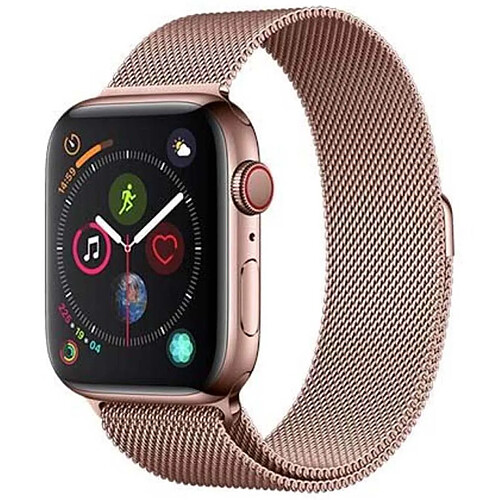 Devia Bracelet pour Apple Watch 42 / 45 / 49mm Élégant en Maille Milanaise Rose